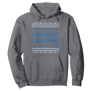 Detroit Ugly Christmas Hoodie Michigan 313 City TS10 Charcoal Print Your Wear