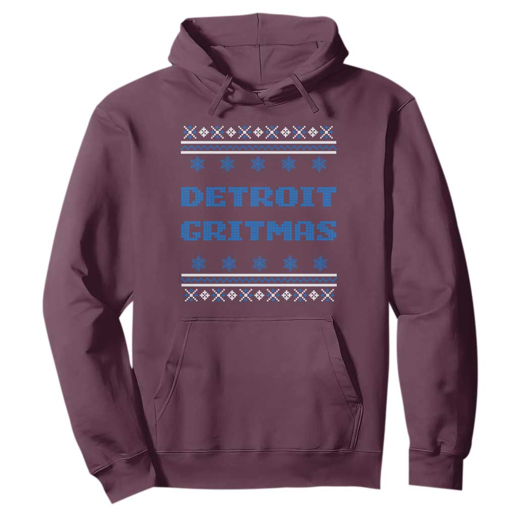 Detroit Ugly Christmas Hoodie Michigan 313 City TS10 Maroon Print Your Wear