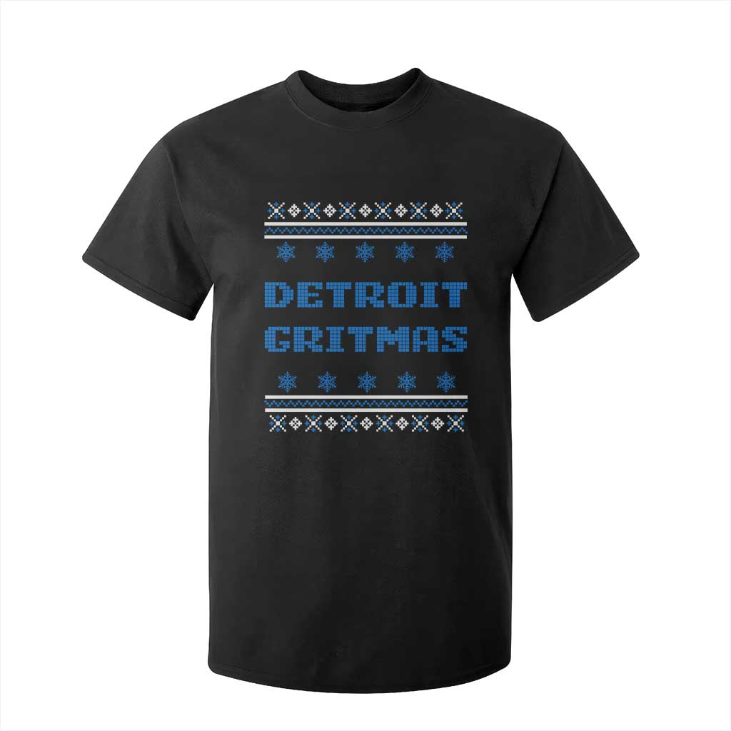 Detroit Ugly Christmas T Shirt For Kid Michigan 313 City TS10 Black Print Your Wear
