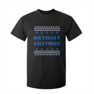 Detroit Ugly Christmas T Shirt For Kid Michigan 313 City TS10 Black Print Your Wear