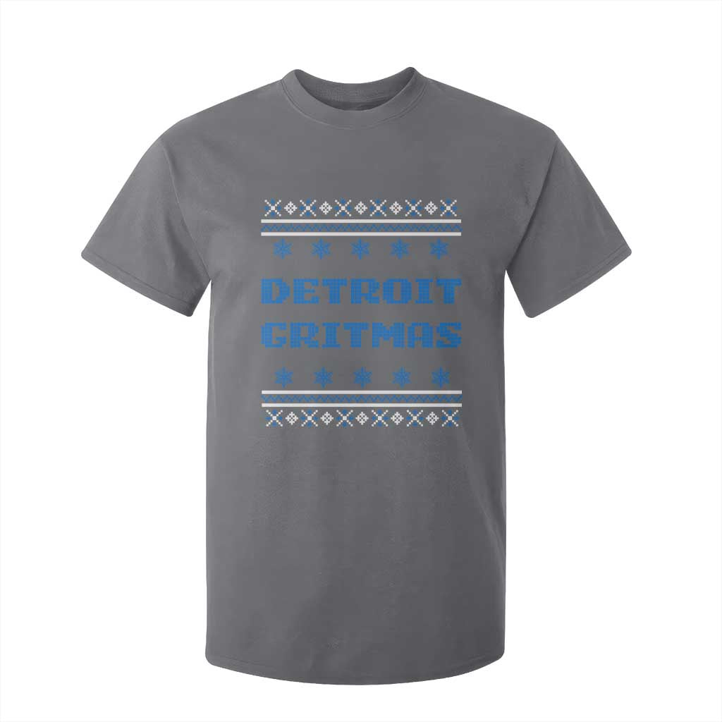 Detroit Ugly Christmas T Shirt For Kid Michigan 313 City TS10 Charcoal Print Your Wear