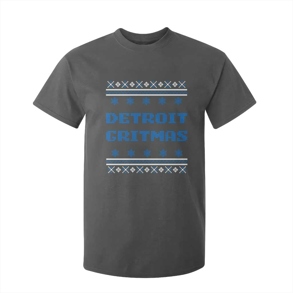 Detroit Ugly Christmas T Shirt For Kid Michigan 313 City TS10 Dark Heather Print Your Wear