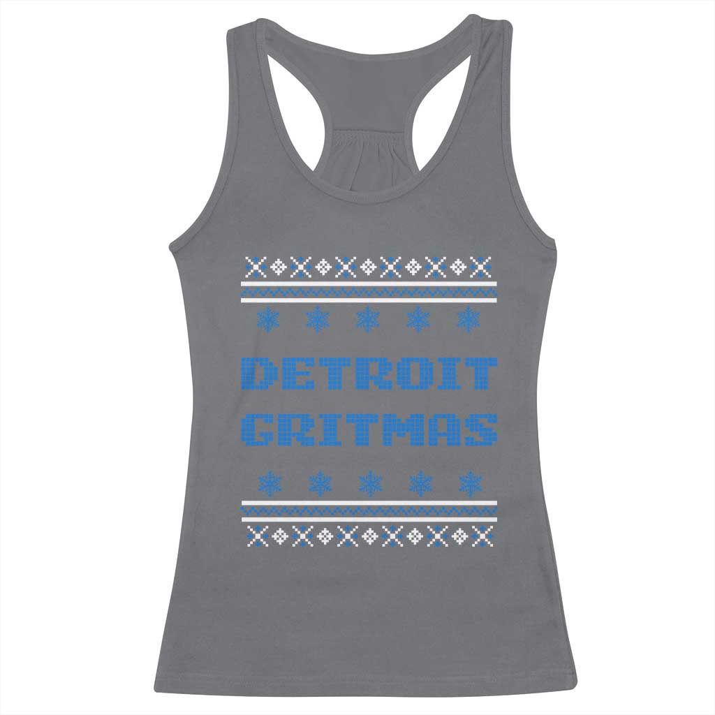 Detroit Ugly Christmas Racerback Tank Top Michigan 313 City TS10 Charcoal Print Your Wear