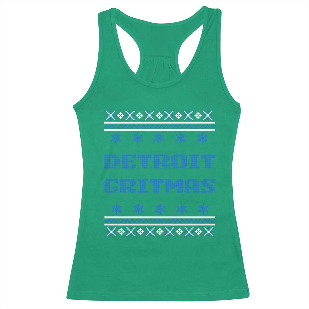 Detroit Ugly Christmas Racerback Tank Top Michigan 313 City TS10 Irish Green Print Your Wear