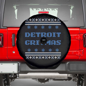 Detroit Ugly Christmas Spare Tire Cover Michigan 313 City TS10 Black Print Your Wear