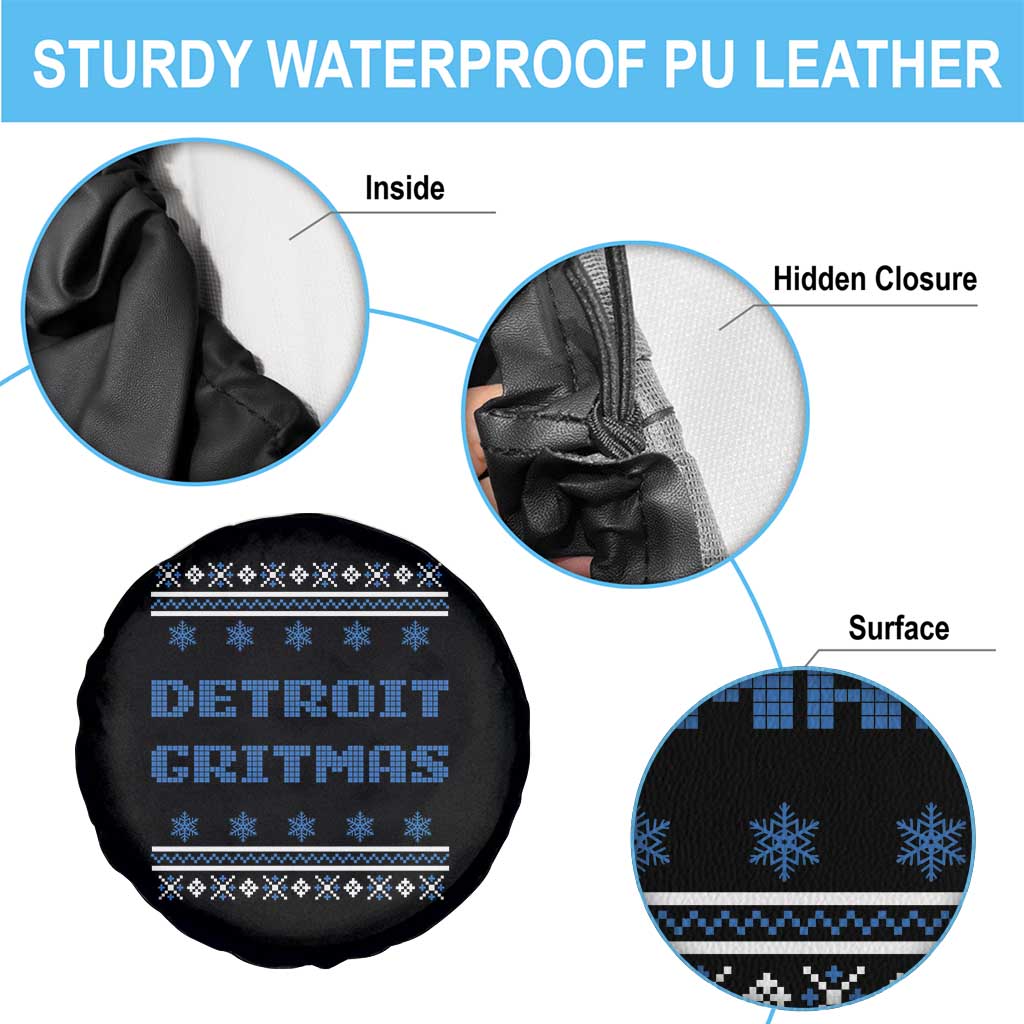 Detroit Ugly Christmas Spare Tire Cover Michigan 313 City TS10 Print Your Wear