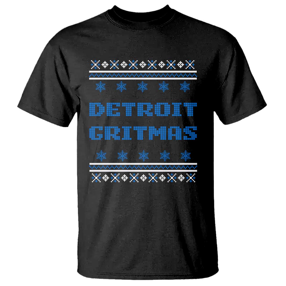 Detroit Ugly Christmas T Shirt Michigan 313 City TS10 Black Print Your Wear