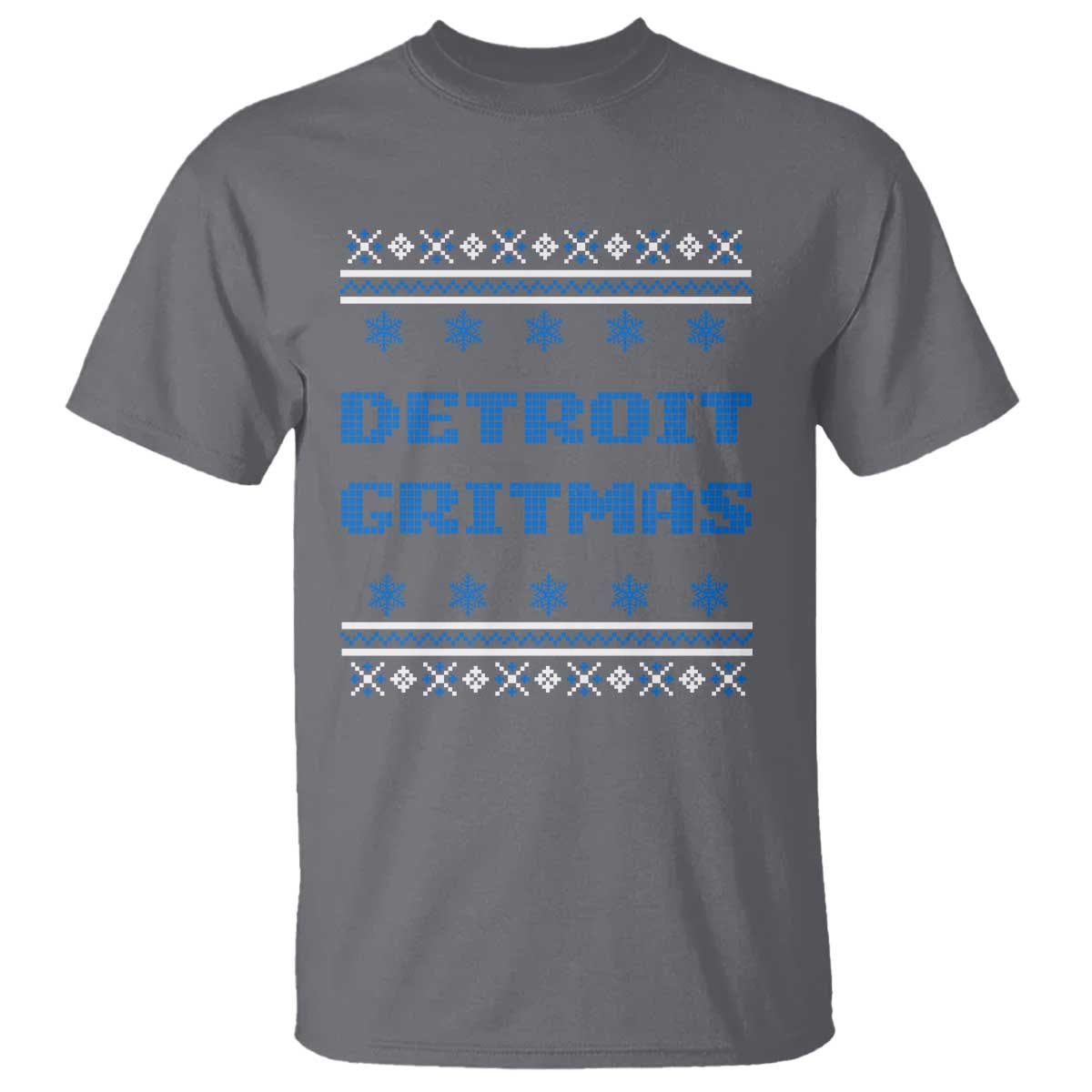 Detroit Ugly Christmas T Shirt Michigan 313 City TS10 Charcoal Print Your Wear