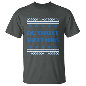 Detroit Ugly Christmas T Shirt Michigan 313 City TS10 Dark Heather Print Your Wear