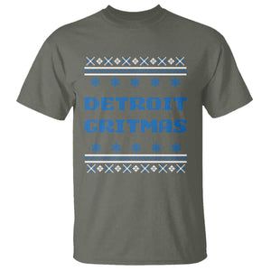 Detroit Ugly Christmas T Shirt Michigan 313 City TS10 Military Green Print Your Wear