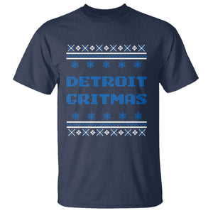 Detroit Ugly Christmas T Shirt Michigan 313 City TS10 Navy Print Your Wear