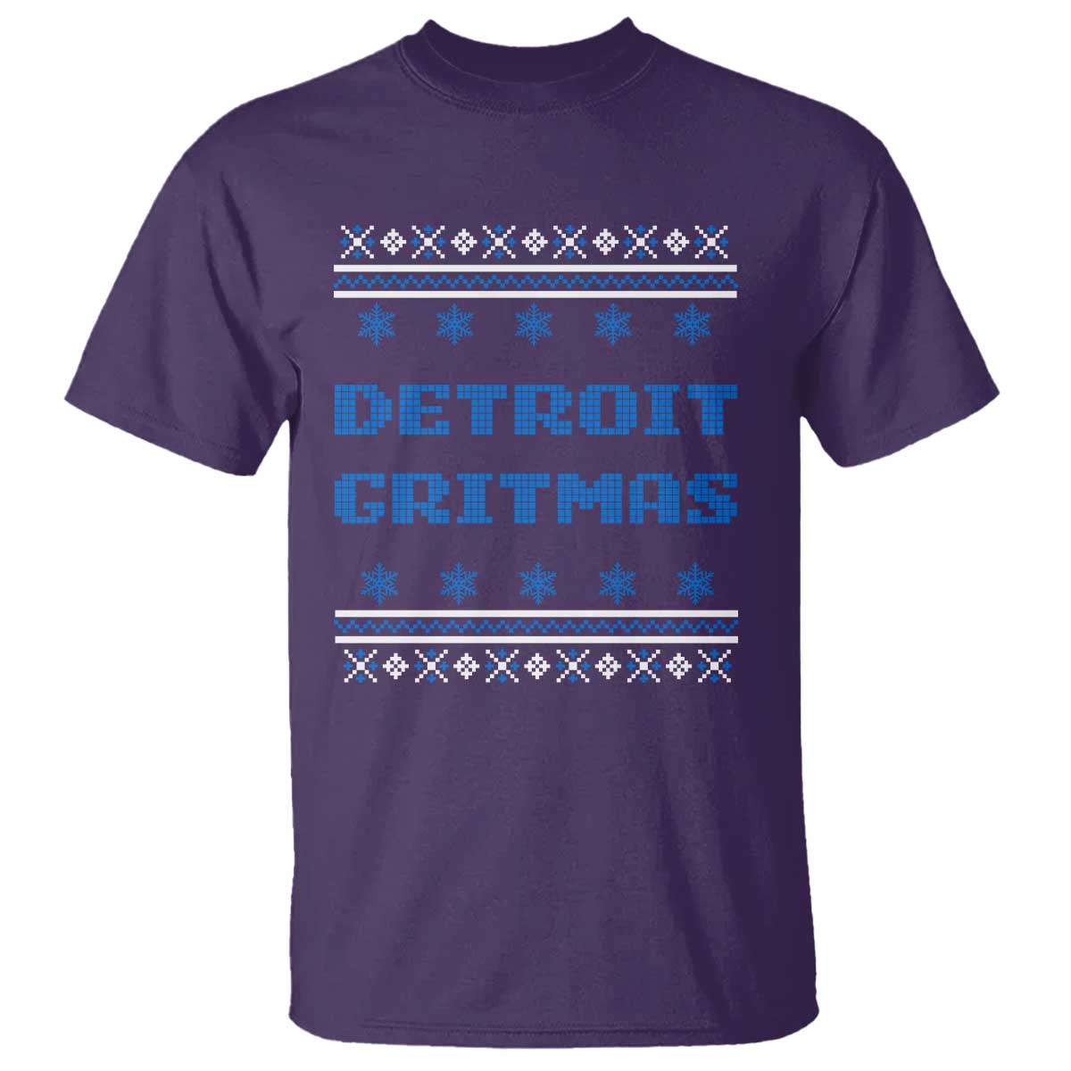 Detroit Ugly Christmas T Shirt Michigan 313 City TS10 Purple Print Your Wear
