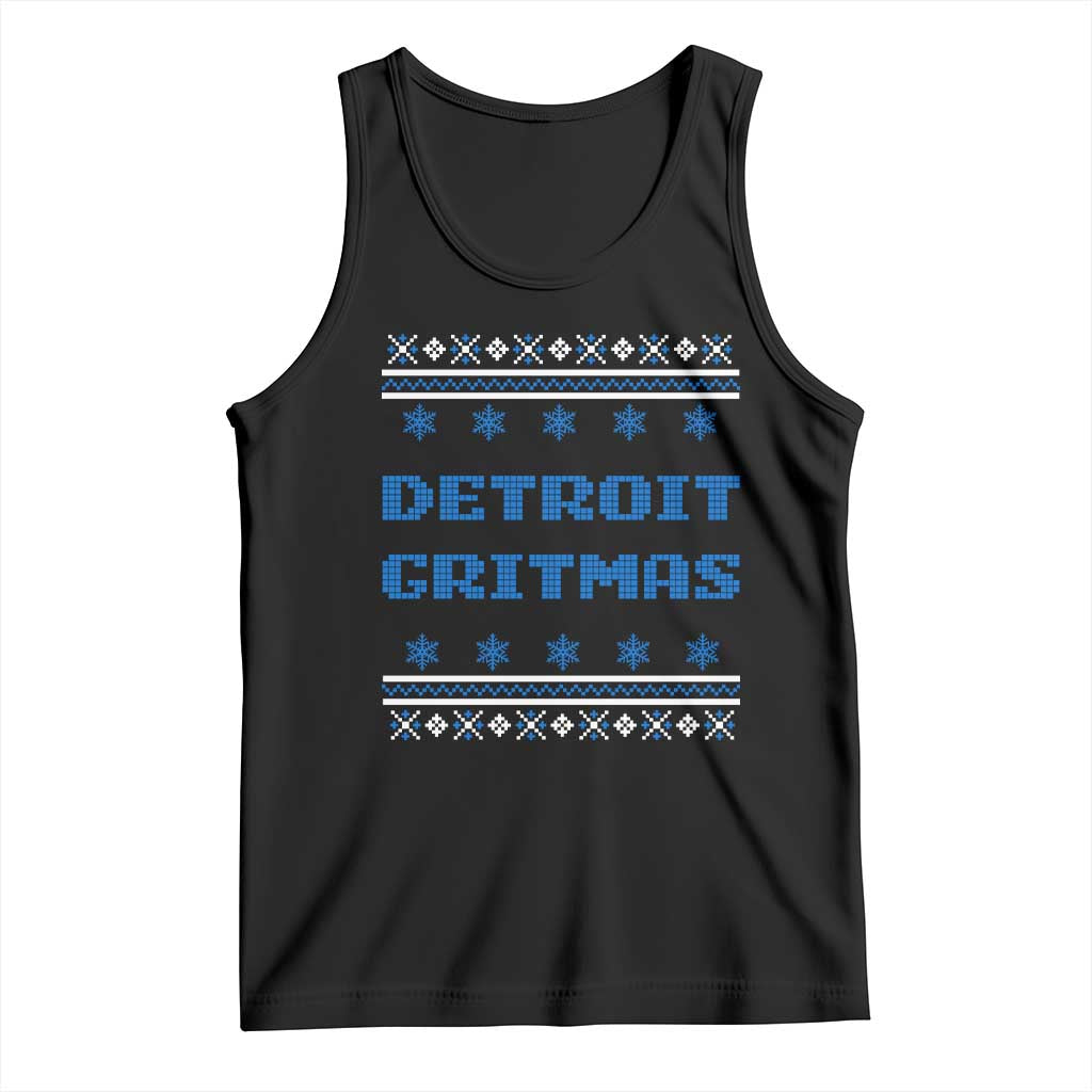 Detroit Ugly Christmas Tank Top Michigan 313 City TS10 Black Print Your Wear
