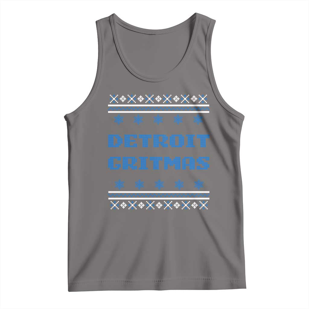 Detroit Ugly Christmas Tank Top Michigan 313 City TS10 Deep Heather Print Your Wear
