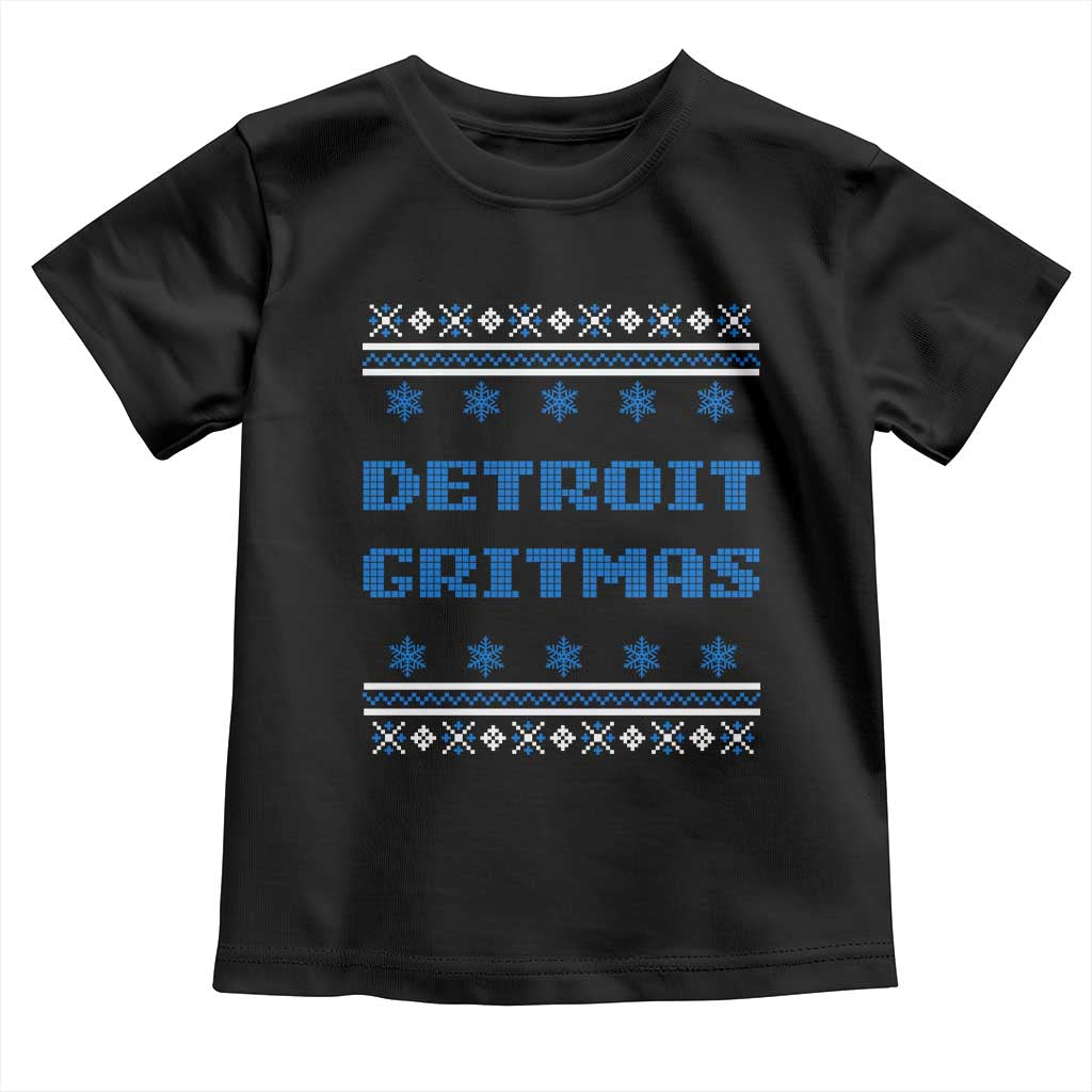 Detroit Ugly Christmas Toddler T Shirt Michigan 313 City TS10 Black Print Your Wear