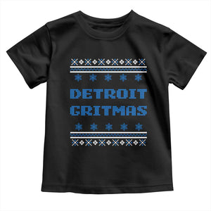 Detroit Ugly Christmas Toddler T Shirt Michigan 313 City TS10 Black Print Your Wear