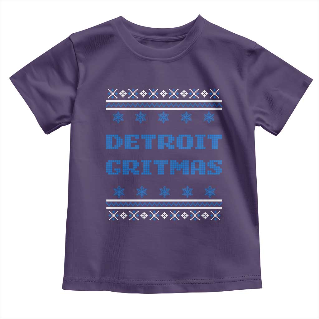 Detroit Ugly Christmas Toddler T Shirt Michigan 313 City TS10 Purple Print Your Wear