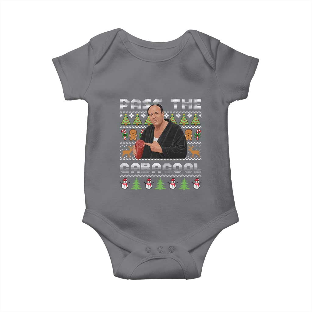 Christmas Pass The Gabagool Baby Onesie Retro TV Show Funny Ugly Xmas TS10 Charcoal Print Your Wear