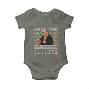 Christmas Pass The Gabagool Baby Onesie Retro TV Show Funny Ugly Xmas TS10 Military Green Print Your Wear