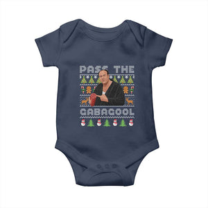 Christmas Pass The Gabagool Baby Onesie Retro TV Show Funny Ugly Xmas TS10 Navy Print Your Wear