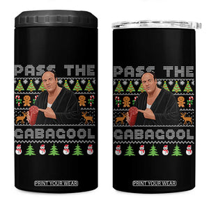 Christmas Pass The Gabagool 4 in 1 Can Cooler Tumbler Retro TV Show Funny Ugly Xmas TS10 One Size: 16 oz Black Print Your Wear