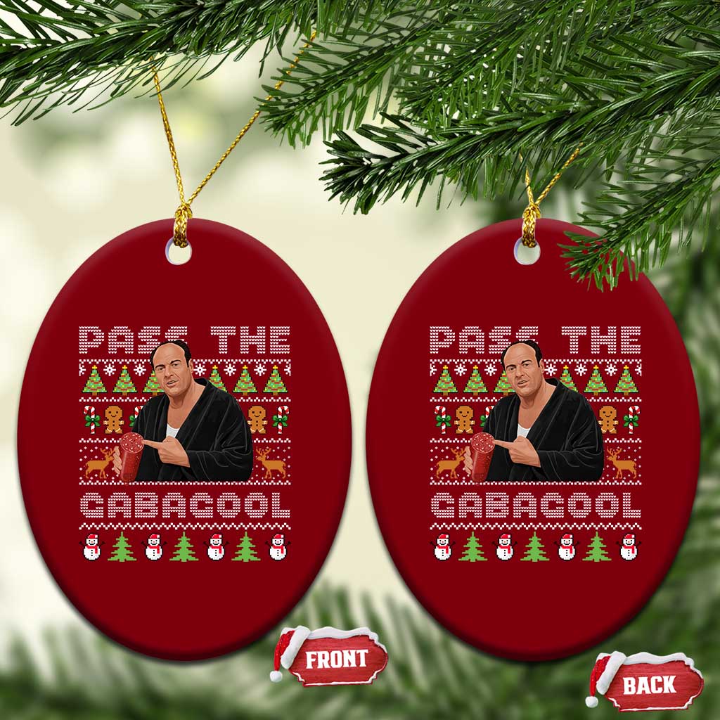 Christmas Pass The Gabagool Ceramic Ornament Retro TV Show Funny Ugly Xmas TS10 Print Your Wear