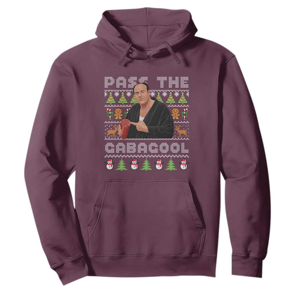 Christmas Pass The Gabagool Hoodie Retro TV Show Funny Ugly Xmas TS10 Maroon Print Your Wear