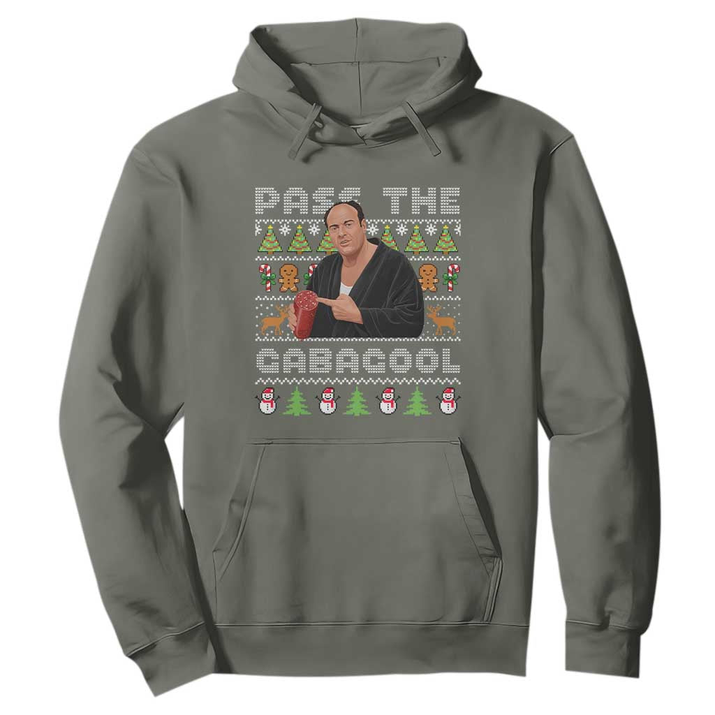 Christmas Pass The Gabagool Hoodie Retro TV Show Funny Ugly Xmas TS10 Military Green Print Your Wear