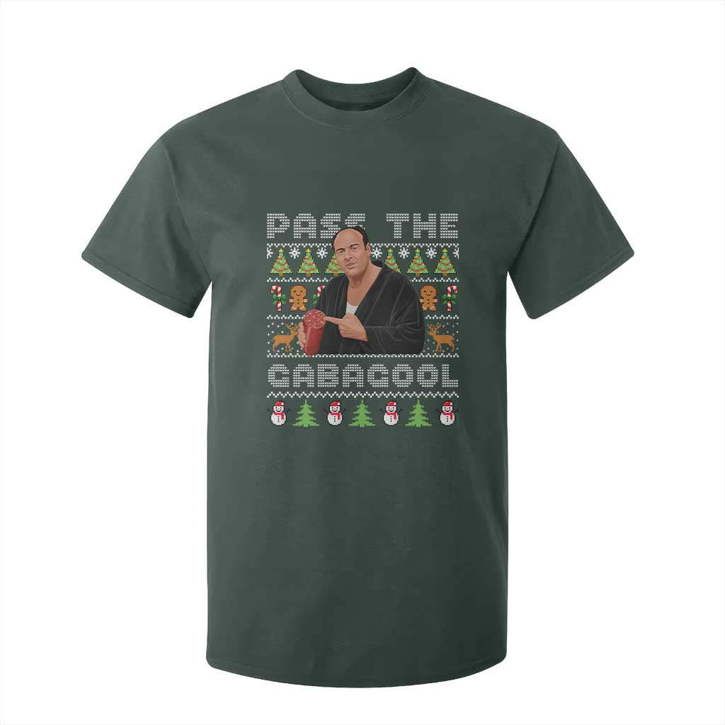 Christmas Pass The Gabagool T Shirt For Kid Retro TV Show Funny Ugly Xmas TS10 Dark Forest Green Print Your Wear