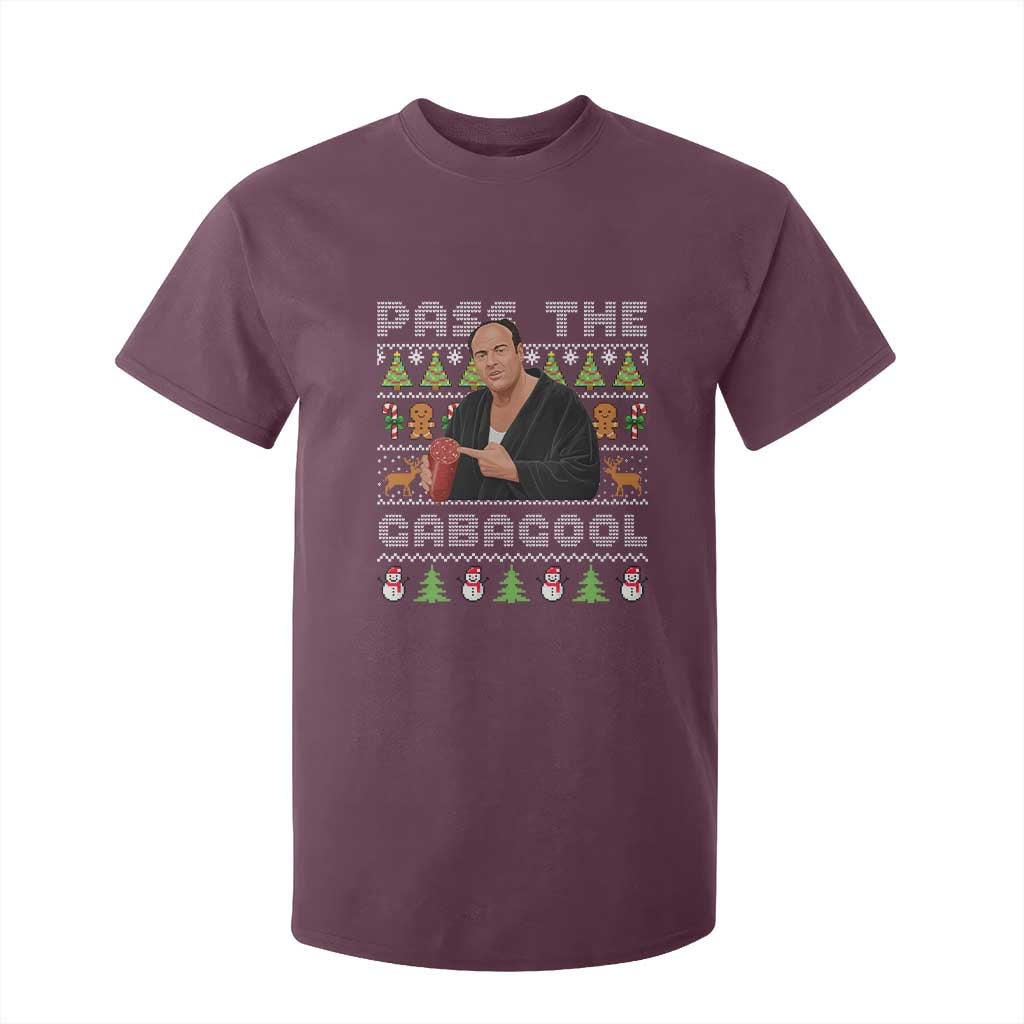 Christmas Pass The Gabagool T Shirt For Kid Retro TV Show Funny Ugly Xmas TS10 Maroon Print Your Wear