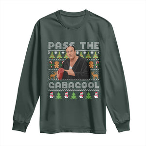 Christmas Pass The Gabagool Long Sleeve Shirt Retro TV Show Funny Ugly Xmas TS10 Dark Forest Green Print Your Wear