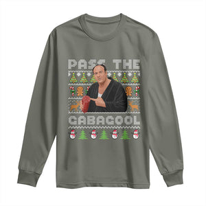 Christmas Pass The Gabagool Long Sleeve Shirt Retro TV Show Funny Ugly Xmas TS10 Military Green Print Your Wear
