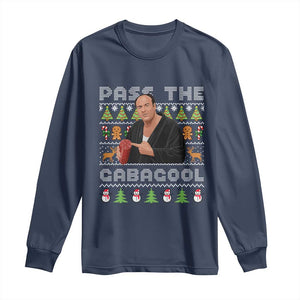 Christmas Pass The Gabagool Long Sleeve Shirt Retro TV Show Funny Ugly Xmas TS10 Navy Print Your Wear