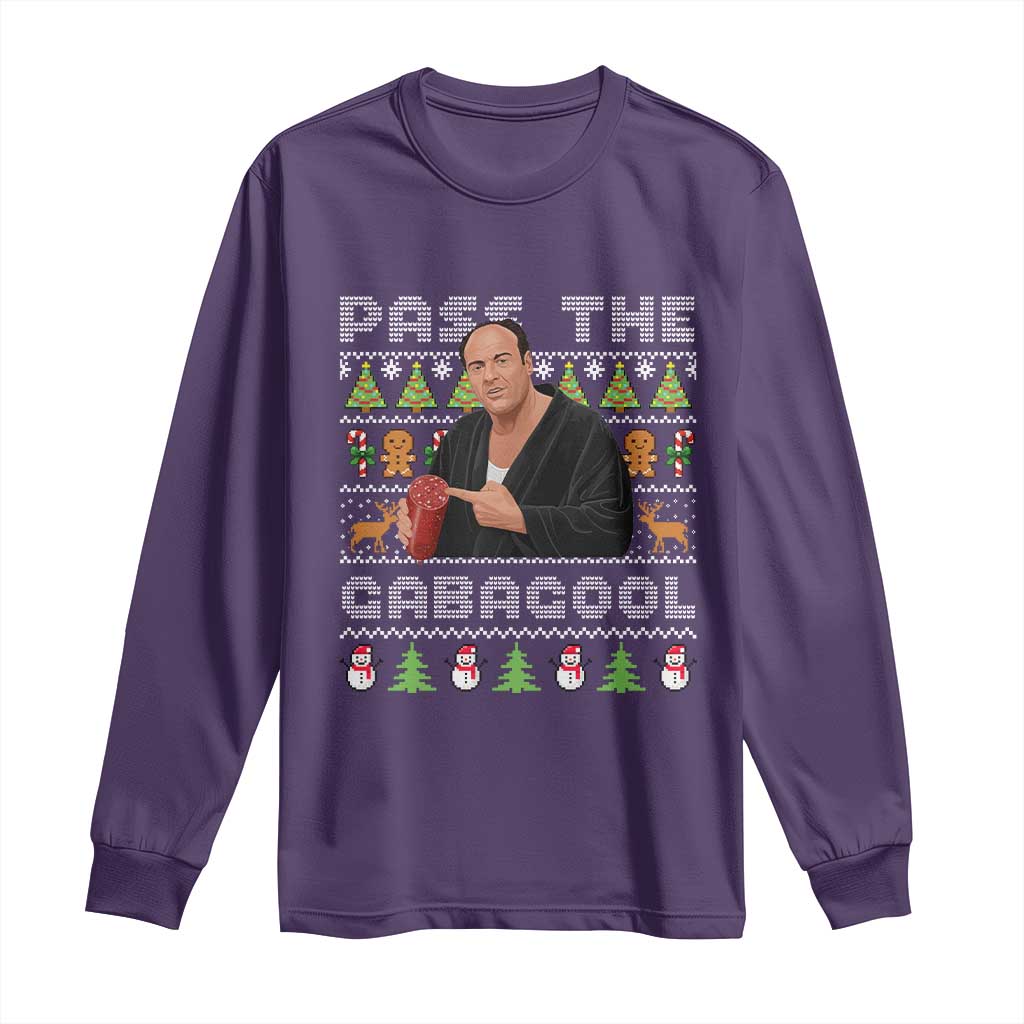Christmas Pass The Gabagool Long Sleeve Shirt Retro TV Show Funny Ugly Xmas TS10 Purple Print Your Wear