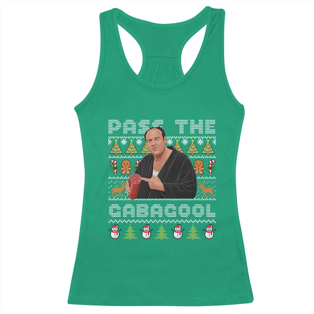 Christmas Pass The Gabagool Racerback Tank Top Retro TV Show Funny Ugly Xmas TS10 Irish Green Print Your Wear