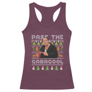 Christmas Pass The Gabagool Racerback Tank Top Retro TV Show Funny Ugly Xmas TS10 Maroon Print Your Wear