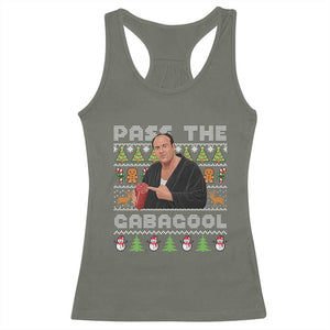 Christmas Pass The Gabagool Racerback Tank Top Retro TV Show Funny Ugly Xmas TS10 Military Green Print Your Wear