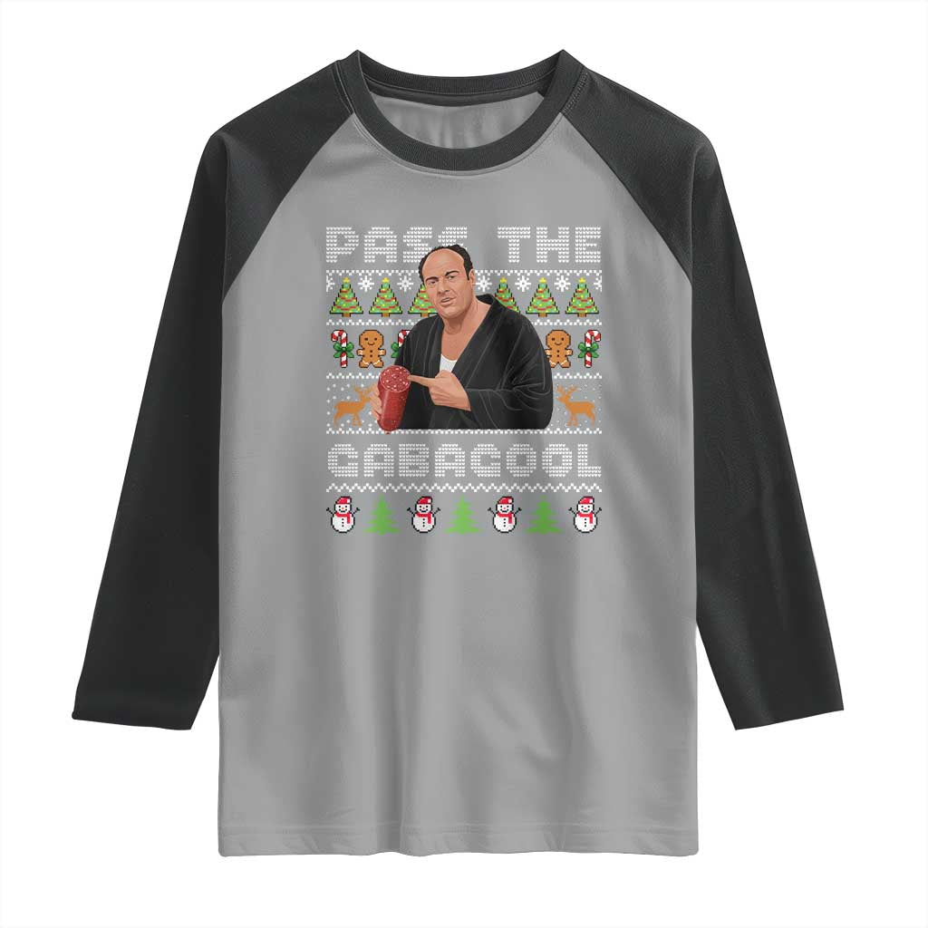 Christmas Pass The Gabagool Raglan Shirt Retro TV Show Funny Ugly Xmas TS10 Sport Gray Black Print Your Wear
