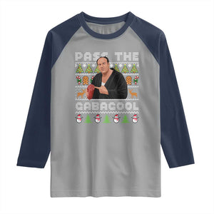 Christmas Pass The Gabagool Raglan Shirt Retro TV Show Funny Ugly Xmas TS10 Sport Gray Navy Print Your Wear