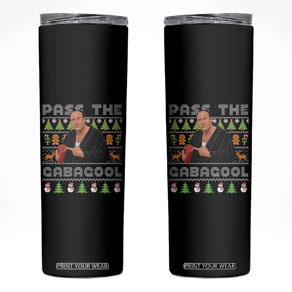 Christmas Pass The Gabagool Skinny Tumbler Retro TV Show Funny Ugly Xmas TS10 Black Print Your Wear