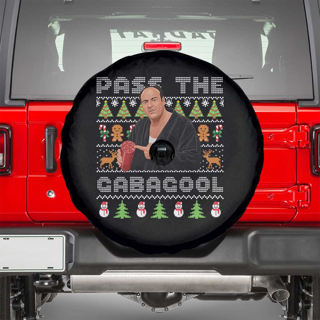 Christmas Pass The Gabagool Spare Tire Cover Retro TV Show Funny Ugly Xmas TS10 Black Print Your Wear