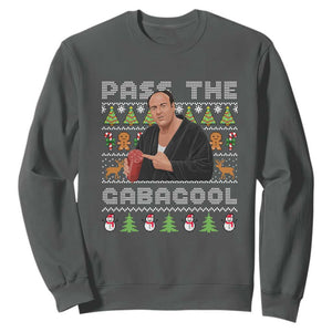 Christmas Pass The Gabagool Sweatshirt Retro TV Show Funny Ugly Xmas TS10 Dark Heather Print Your Wear