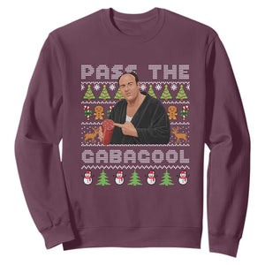 Christmas Pass The Gabagool Sweatshirt Retro TV Show Funny Ugly Xmas TS10 Maroon Print Your Wear