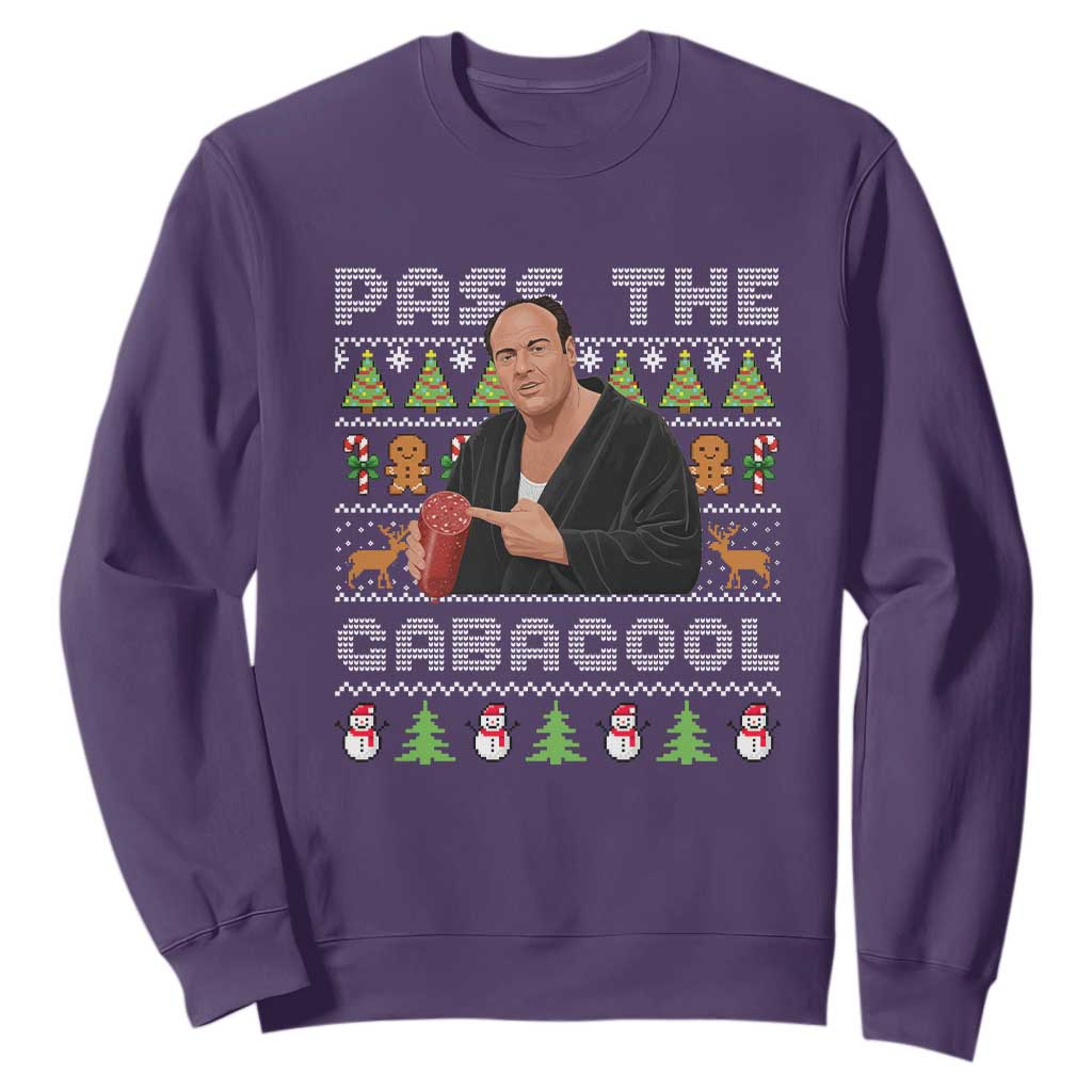 Christmas Pass The Gabagool Sweatshirt Retro TV Show Funny Ugly Xmas TS10 Purple Print Your Wear