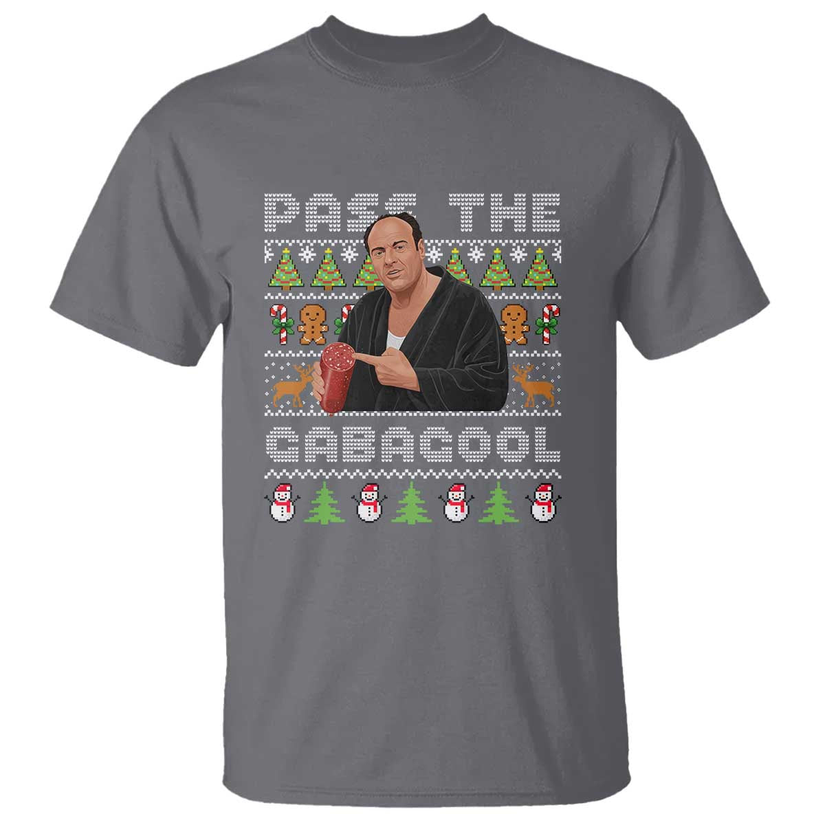 Christmas Pass The Gabagool T Shirt Retro TV Show Funny Ugly Xmas TS10 Charcoal Print Your Wear