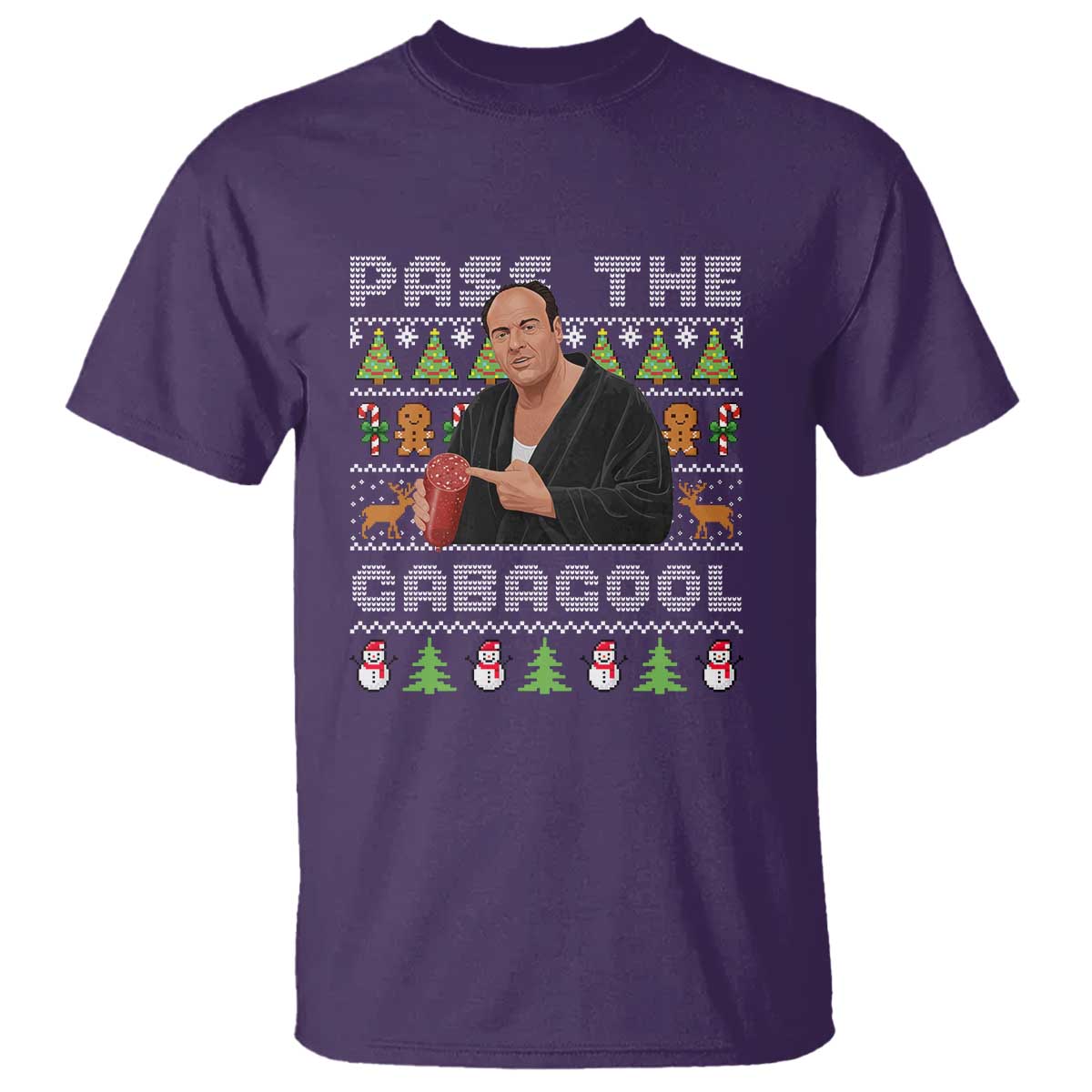 Christmas Pass The Gabagool T Shirt Retro TV Show Funny Ugly Xmas TS10 Purple Print Your Wear