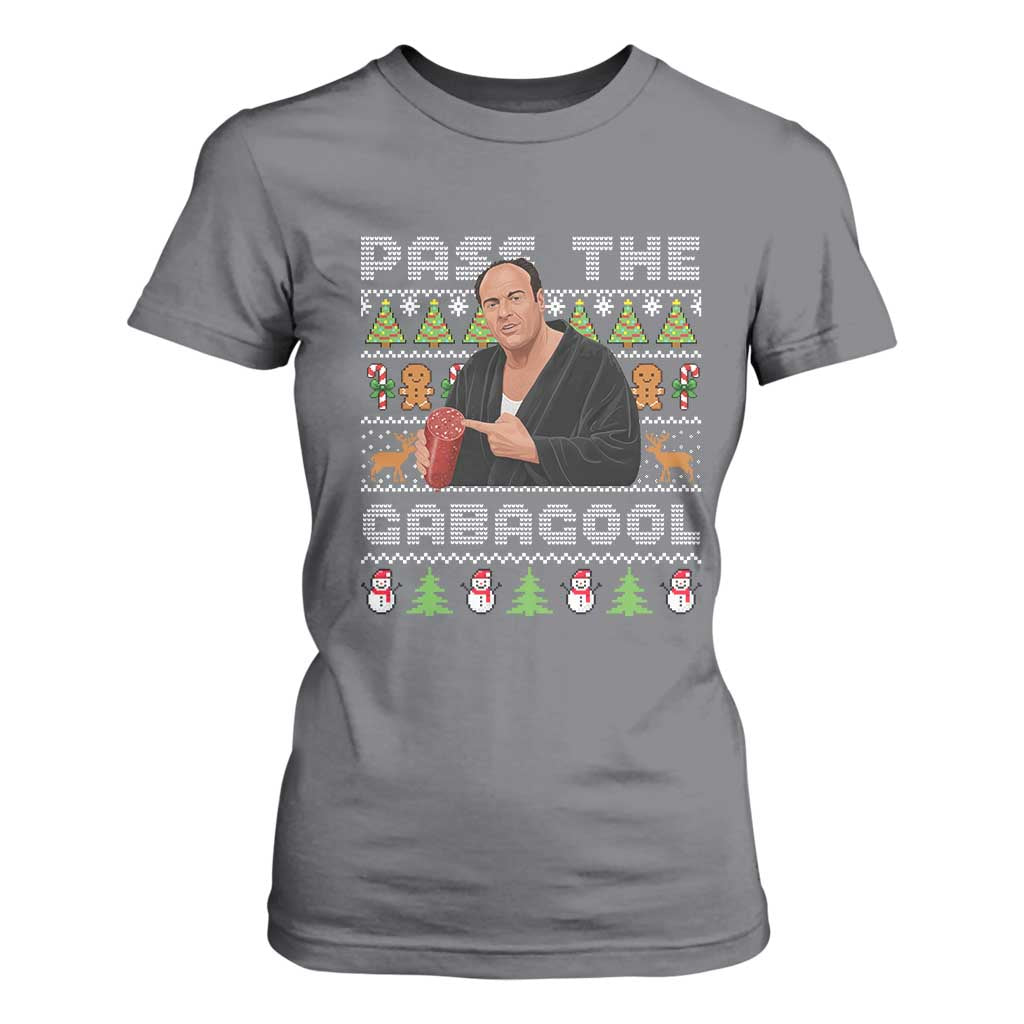 Christmas Pass The Gabagool T Shirt For Women Retro TV Show Funny Ugly Xmas TS10 Charcoal Print Your Wear