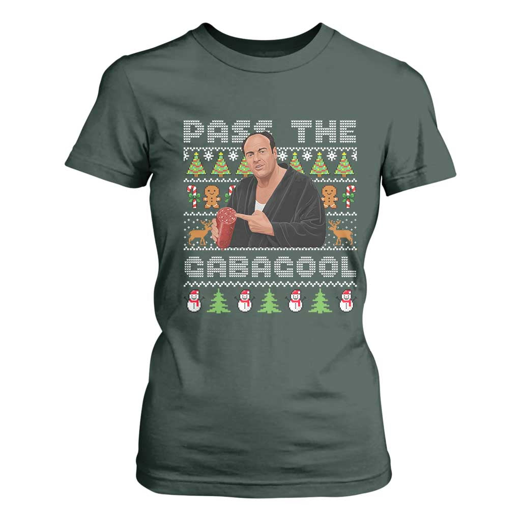 Christmas Pass The Gabagool T Shirt For Women Retro TV Show Funny Ugly Xmas TS10 Dark Forest Green Print Your Wear