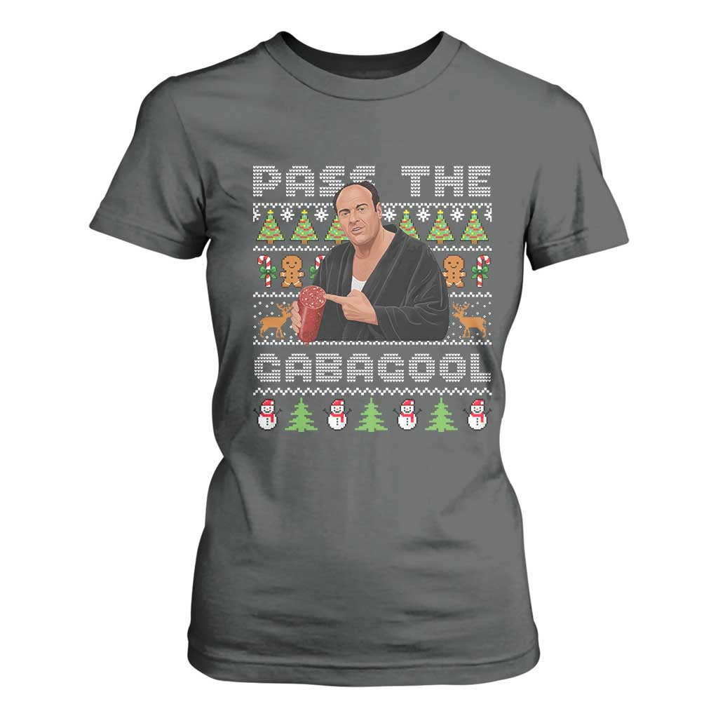 Christmas Pass The Gabagool T Shirt For Women Retro TV Show Funny Ugly Xmas TS10 Dark Heather Print Your Wear