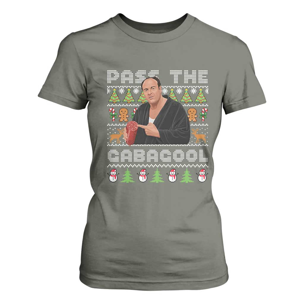 Christmas Pass The Gabagool T Shirt For Women Retro TV Show Funny Ugly Xmas TS10 Military Green Print Your Wear